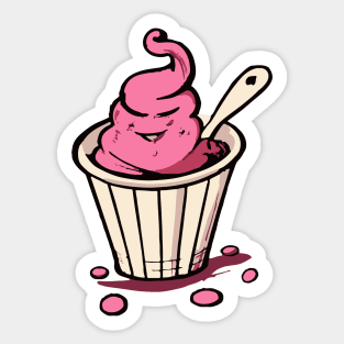 Raspberry Sorbet Scoop Sticker